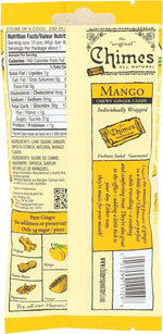 Chimes Mango Ginger Chews three pack layout showcasing the natural ingredients labels