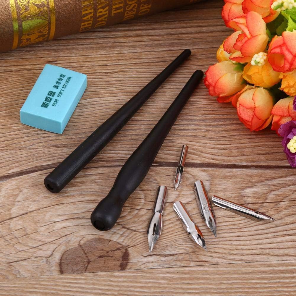 Yosoo writing kit stainless steel nibs close up detail