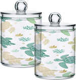 Apothecary Jars Bathroom Storage Organizer with Lid - 14 oz Qtip Holder Dispenser, Western Desert Clear Plastic Canister for Cotton Swab, Cotton Ball, 2PCS - Image 15