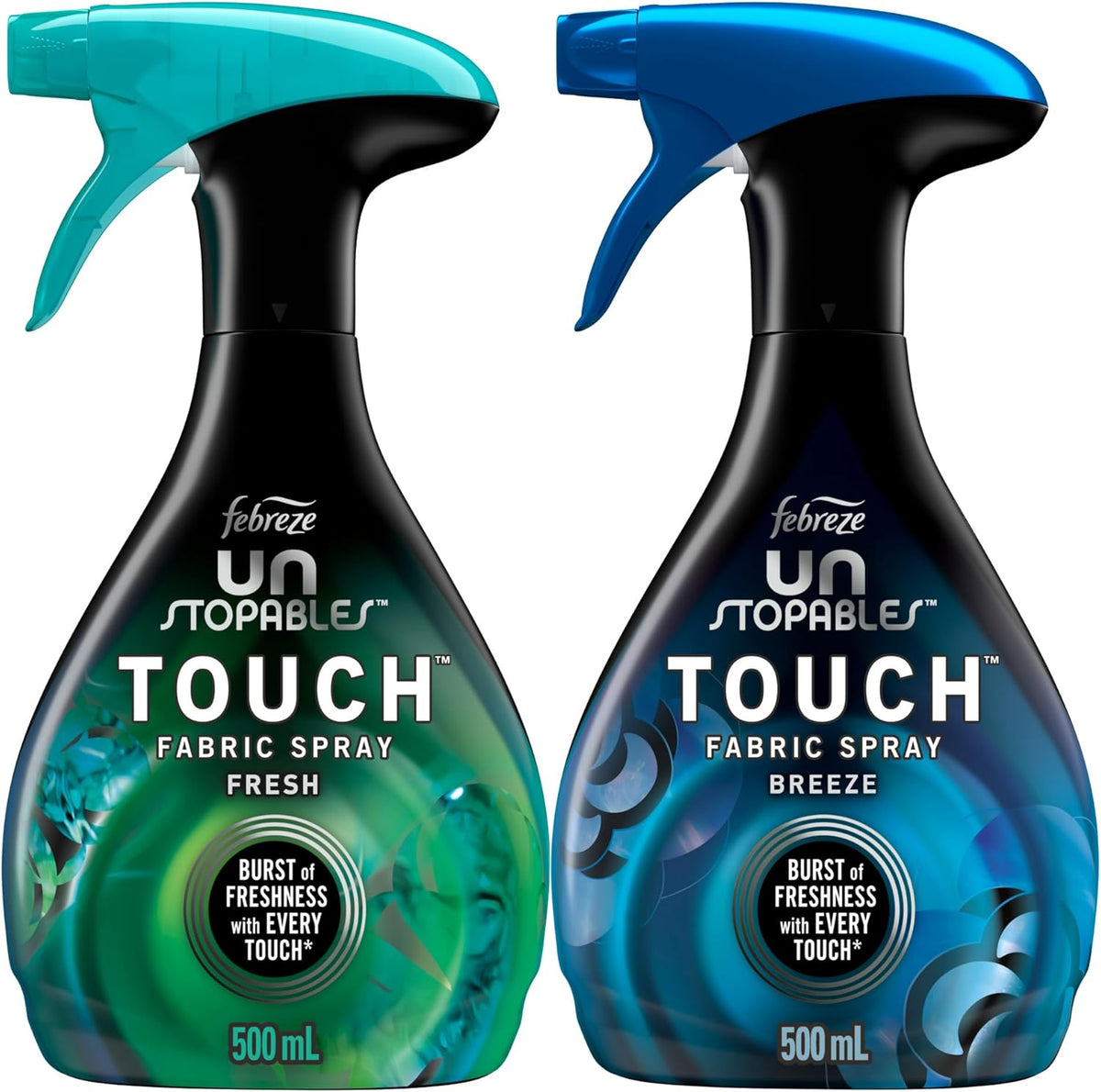Febreze Unstopables Touch Fabric Spray Fresh and Breeze pack of two front view