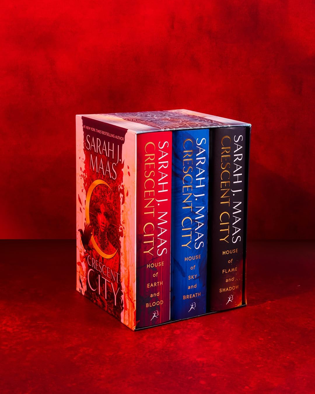 Sarah J Maas Crescent City hardcover book spines and slipcase