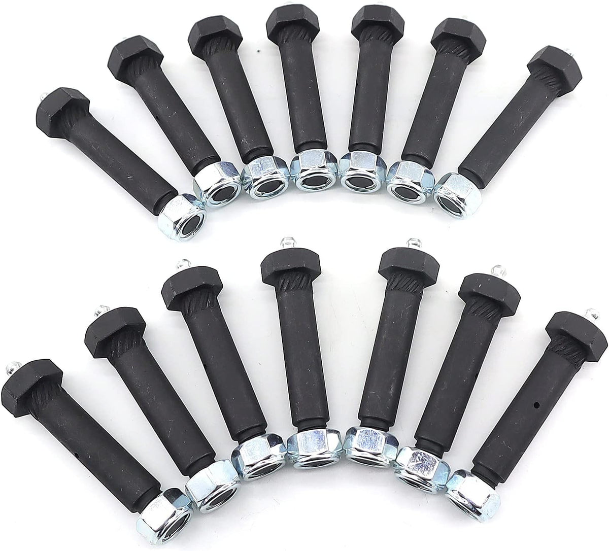 RJSPHH trailer axle spring shackle greaseable spring bolt front view