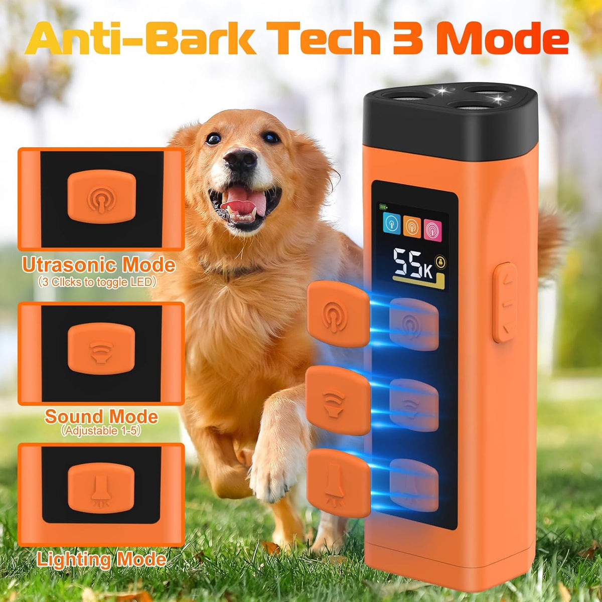 Kqmop anti barking device with color display handheld view