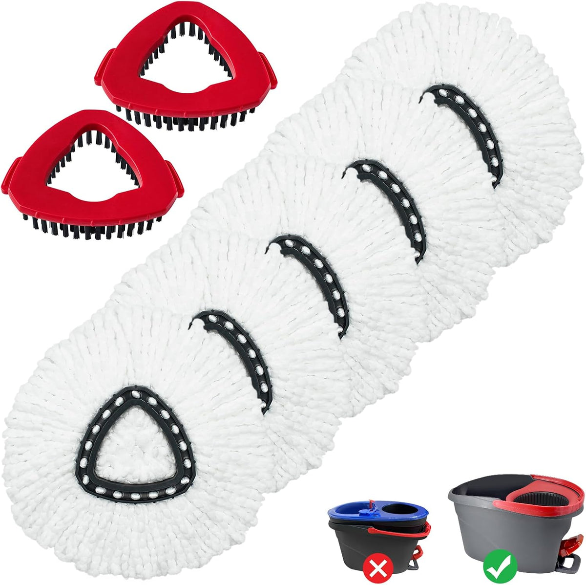 DLAIMI mop heads replacement front view of white microfiber refills package.