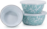 Golden Rabbit sea glass mixing bowls stacked together showing three sizes