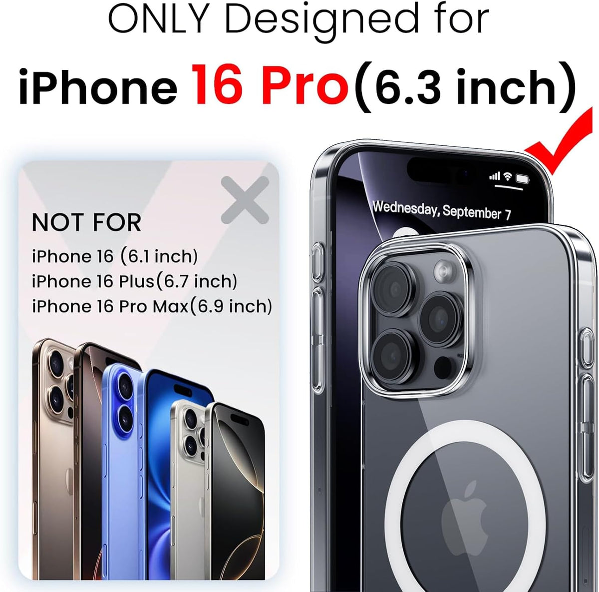 X-level iPhone 16 Pro transparent back showing MagSafe ring