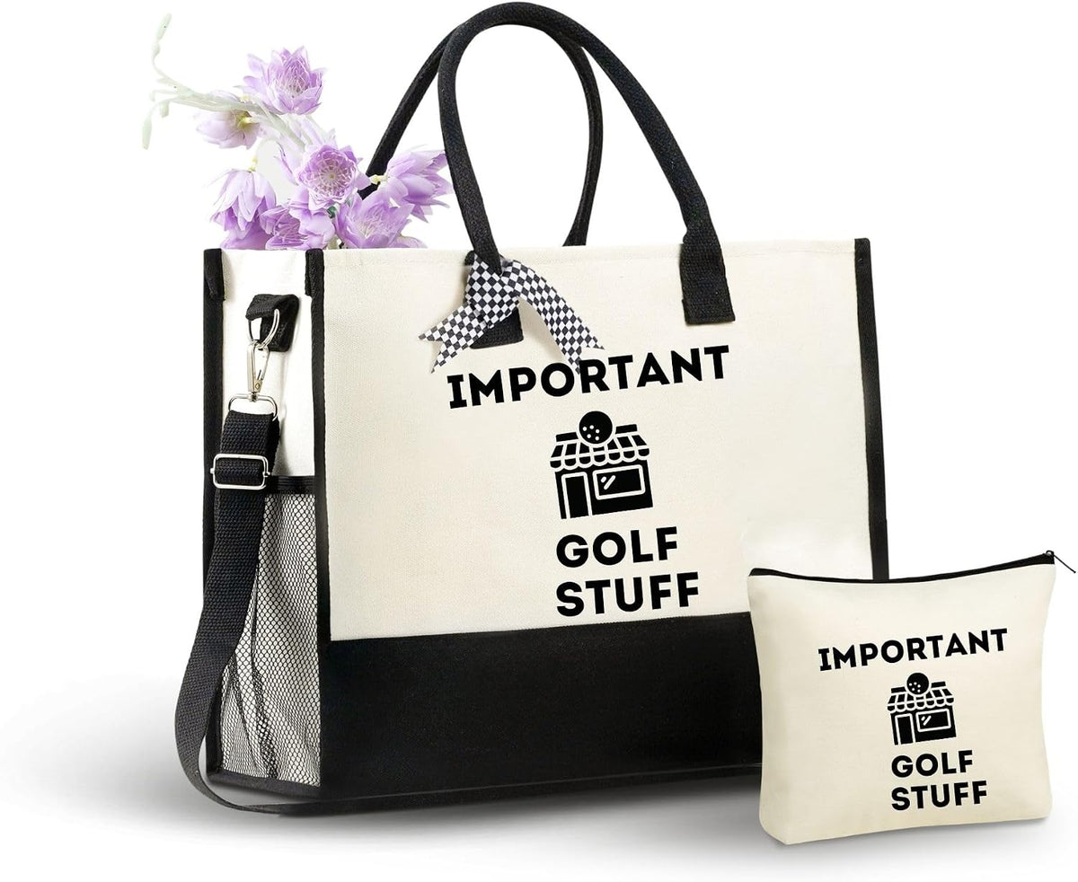 Innobeta ladies golf gifts tote bag front view canvas carryall