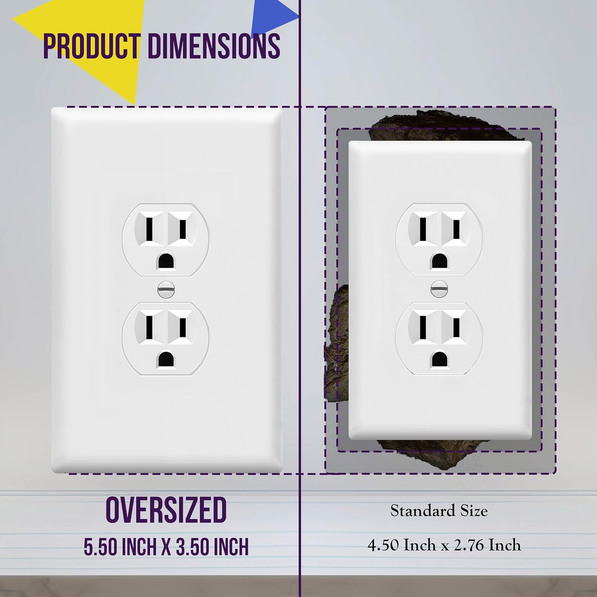 Enerlites jumbo wall plate white gloss finish