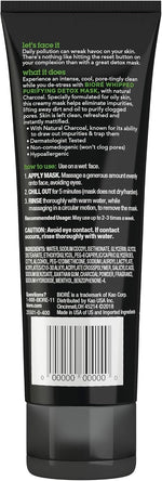 Applying Biore charcoal mask to T-zone for deep pore cleansing