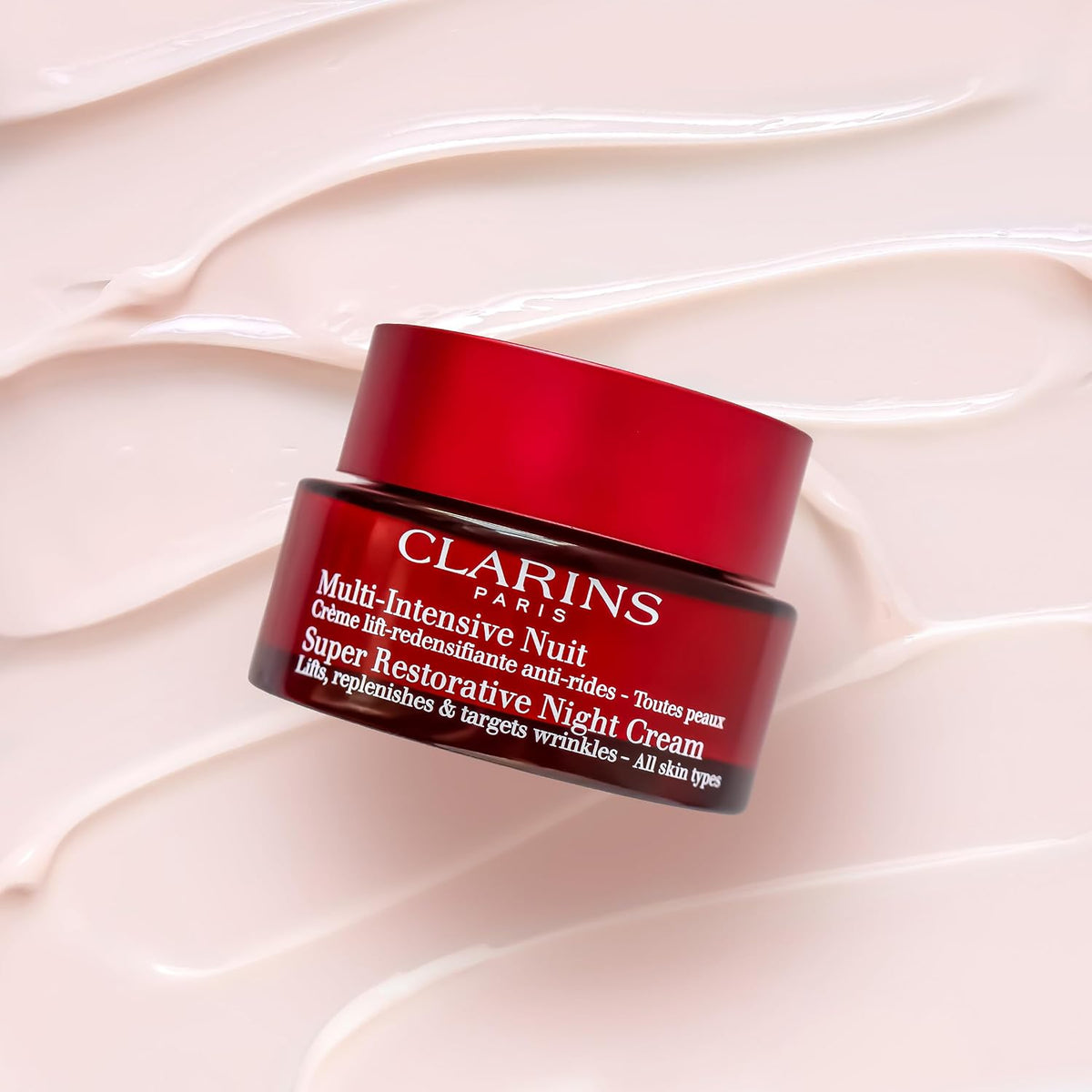 Clarins skincare night moisturizer open jar texture view