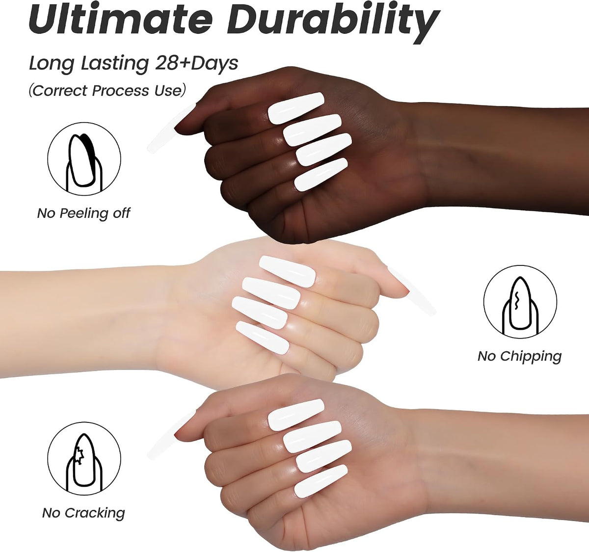 YTD Likomey Pure White Gel Nail Polish,15ml Crisp White UV Color Varnish,0.5 Fl Oz CS001 - Image 9