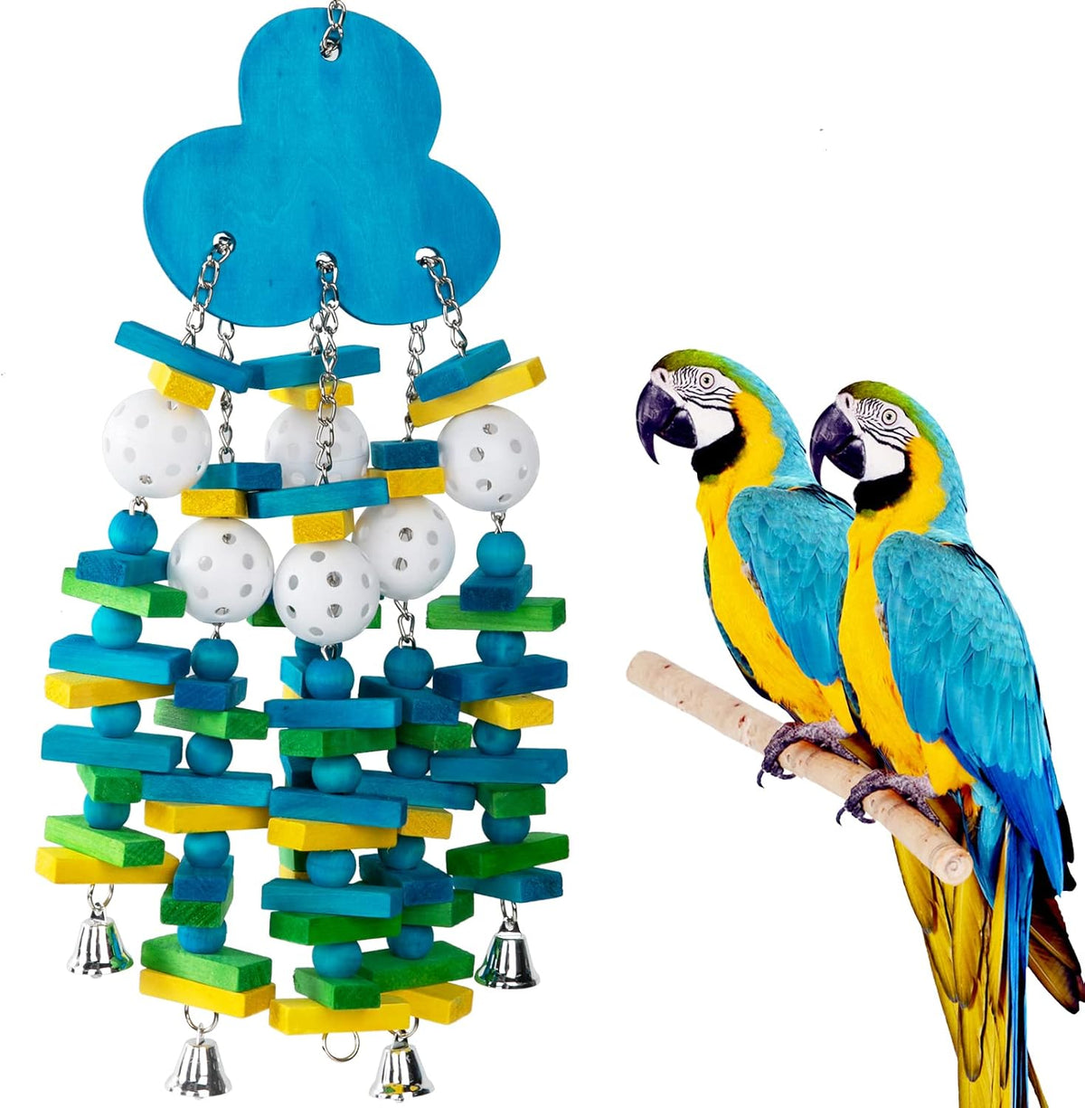 Premium packaging and components of the authentic imported MEWTOGO large bird chewing accessory.