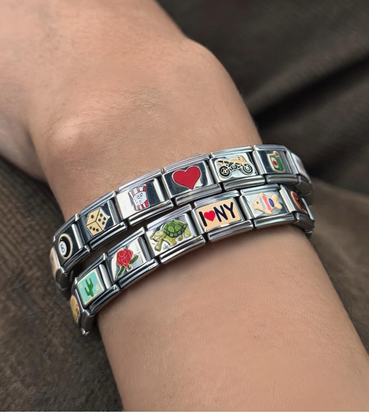 Complete Italian Charm Bracelets- FULL Set of 18 Charms! The Perfect Starter Bracelet- Trendy Customizable Stainless Steel Charms, Great gift - Image 9