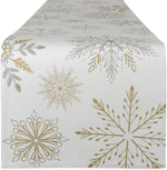 DII Holiday Dining Table Linen Sparkle Metallic Kitchen Dcor, Table Runner, 14x108, Jacquard Snowflakes - Image 13