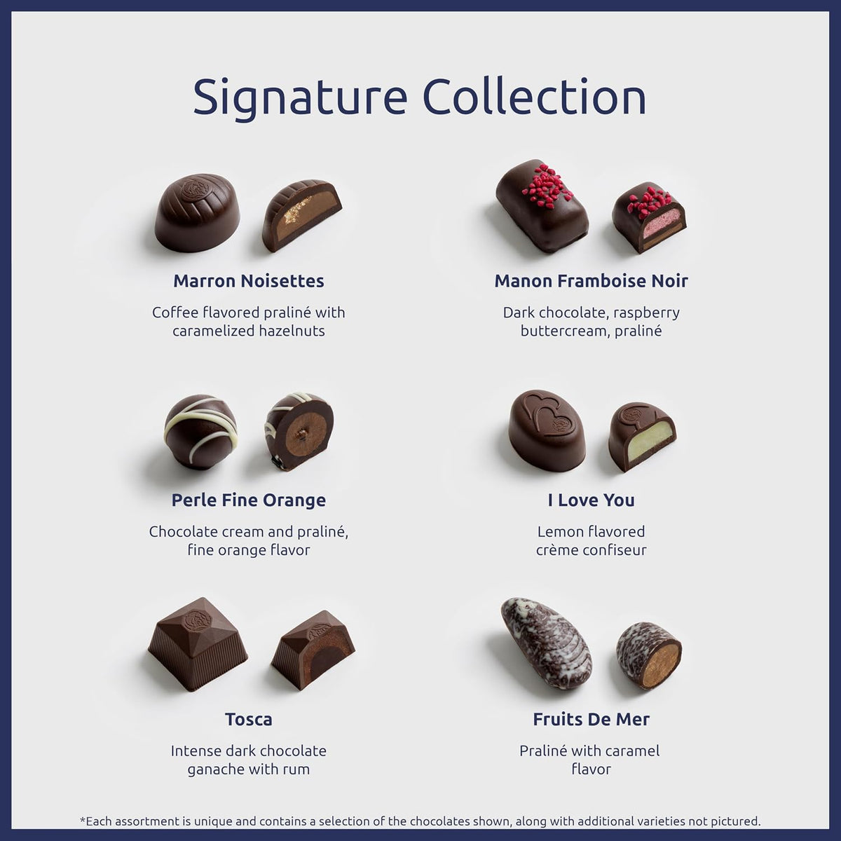 Leonidas gourmet dark chocolate assortment thirty pieces open box display