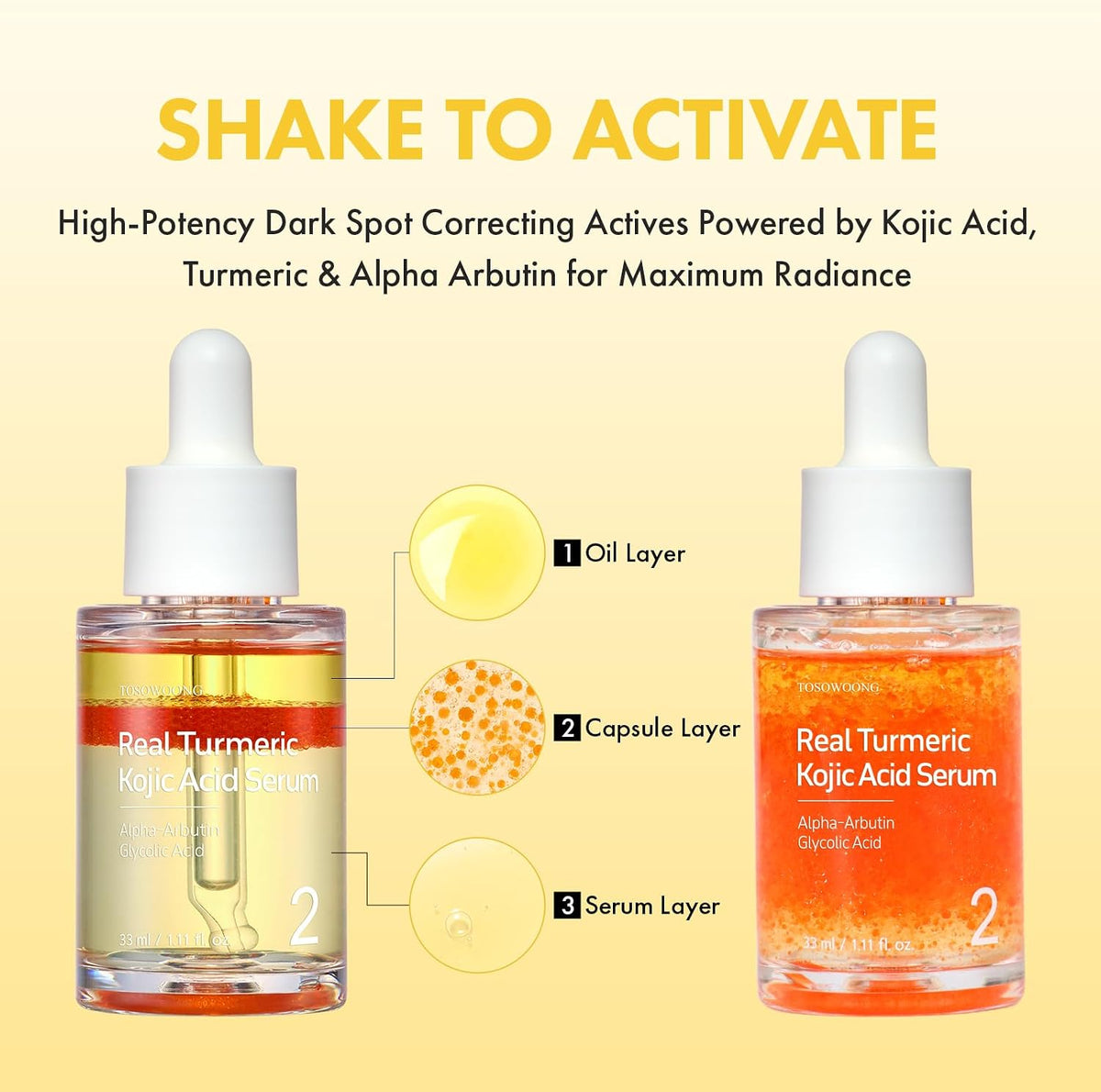 Close up of Tosowoong brightening serum packaging