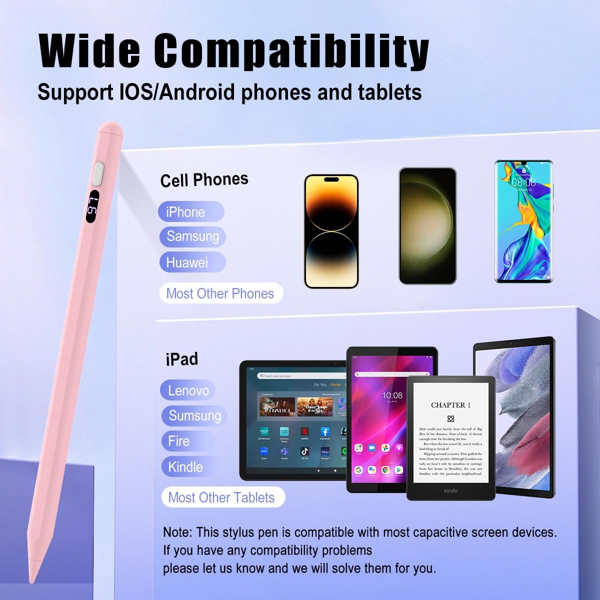 TiMOVO stylus pen fine tip detail for precise writing