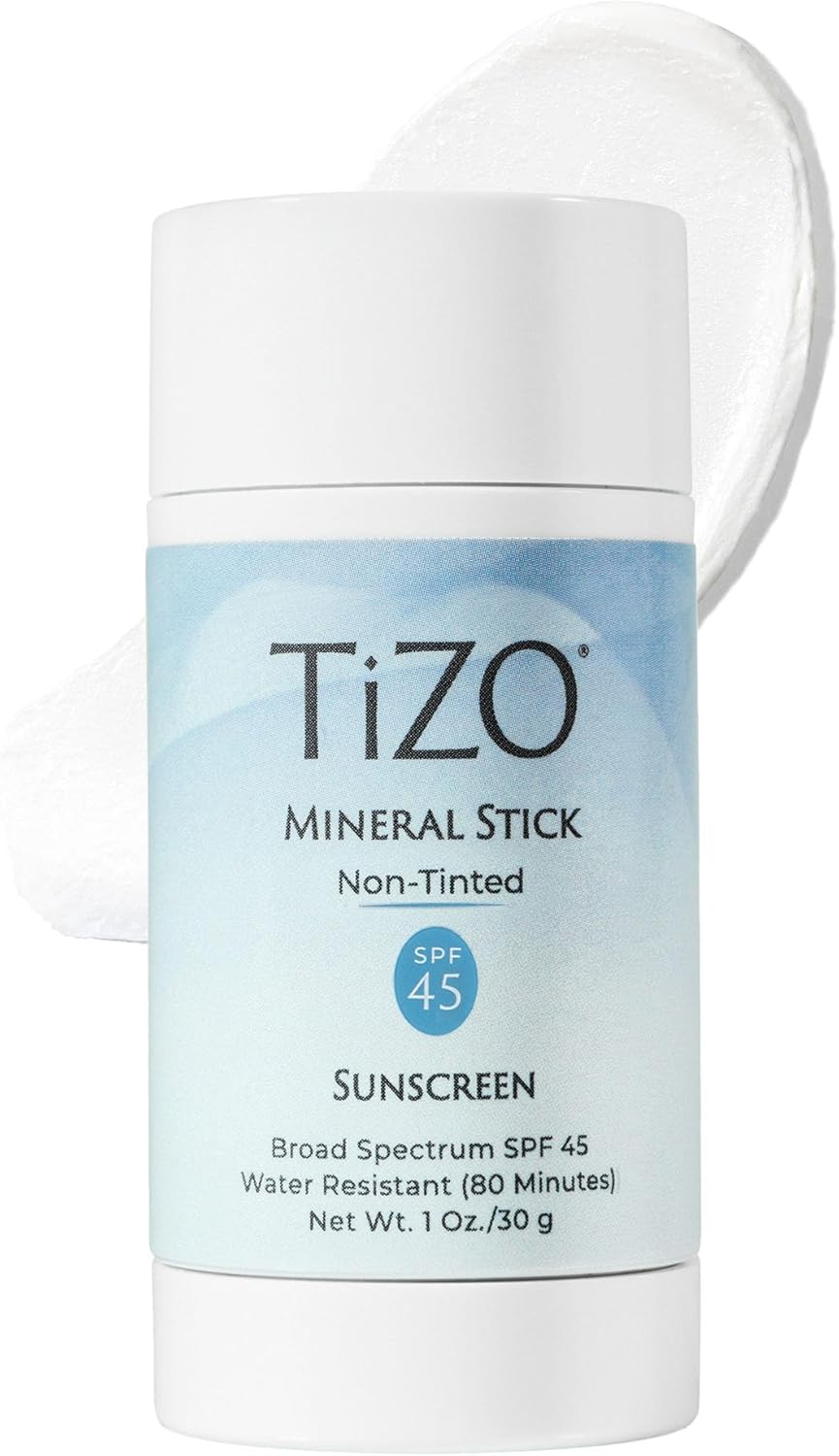 TIZO Mineral Stick SPF 45 Non-Tinted broad spectrum sunscreen stick front view