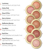 Open compact of Milani Baked Powder Blush in Sunset Passione showcasing the luminous satin texture.