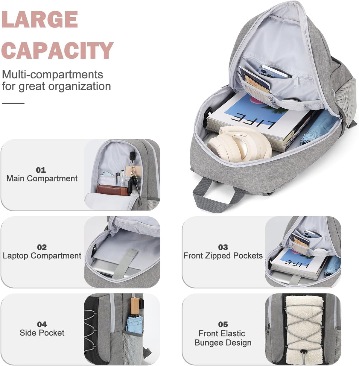 MAXTOP business backpack side angle display