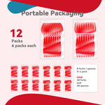 Fueving red heavy duty disposable silverware set layout