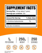 BulkSupplements amino acid powder nutritional label details