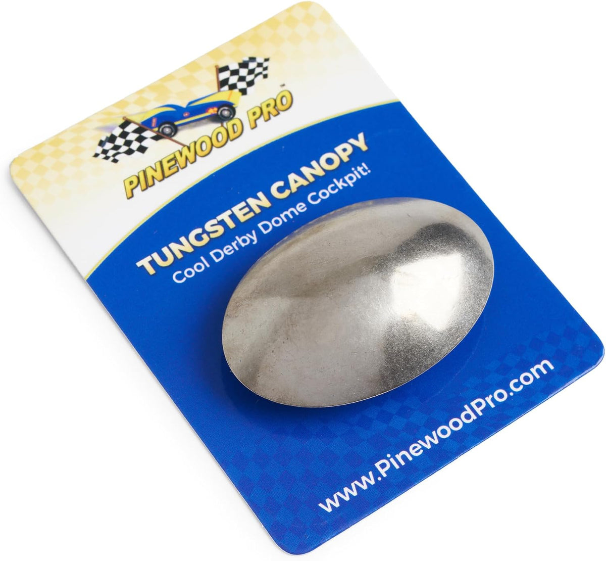 Polished finish of the pinewood derby tungsten weight