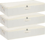Underbed Storage Organizers,Beige,2 Pack,23.6x11.8x5.9 Inch | Under Bed Storage Container with Lids,Fabric Boxes,Drawer Organizer Bags,Foldable Baskets for Bedroom - Image 10