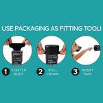 GOO EEZ Ultras Dog Boots packaging showing the 2 boots per pack layout.