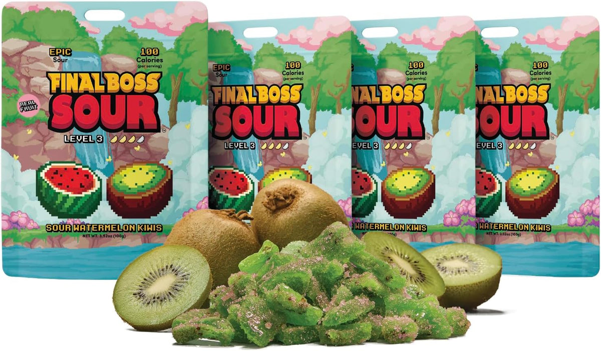 Final Boss Sour Candy | Level 4, Green Apple, 1 Pack - Made with Real Dried Fruit, No Artificial Colors, No Artificial Fruit Flavors, Low Calorie Snack for Kids, Teens, Adults, Lunch Boxes - Image 11