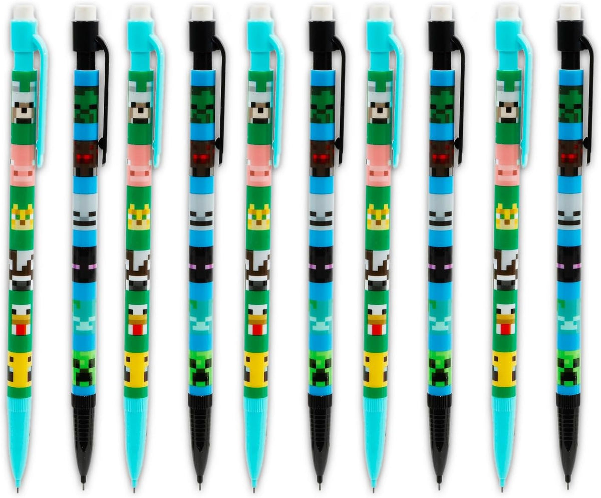 Minecraft 10 pack mechanical pencils with character erasers