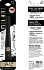 Milani seventeen hour wear matte liquid eyeliner precision tip close up