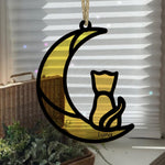 AlpadilAndCo cat lover gift acrylic window hanging with gold cord