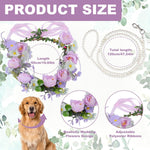 Slcinwzdt pearl beaded dog leash close up showing the secure stainless steel wire core and elegant faux pearls.