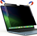 Afterplug magnetic privacy screen filter on MacBook Air front view