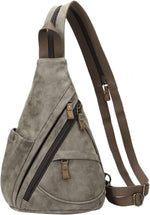 PU Leather Sling Bag - Small Crossbody Backpack Shoulder Casual Daypack Rucksack for Men Women(Khaki) - Image 10