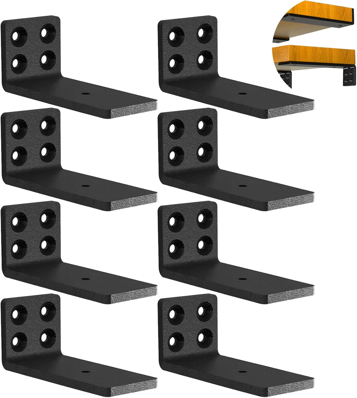 YMDparts heavy duty hidden l shelf brackets front view
