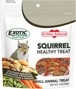 Exotic Nutrition Squirrel Healthy Treat front packaging view showcasing natural ingredients.