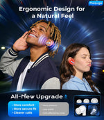 Nequga wireless earphones side profile showing ergonomic fit