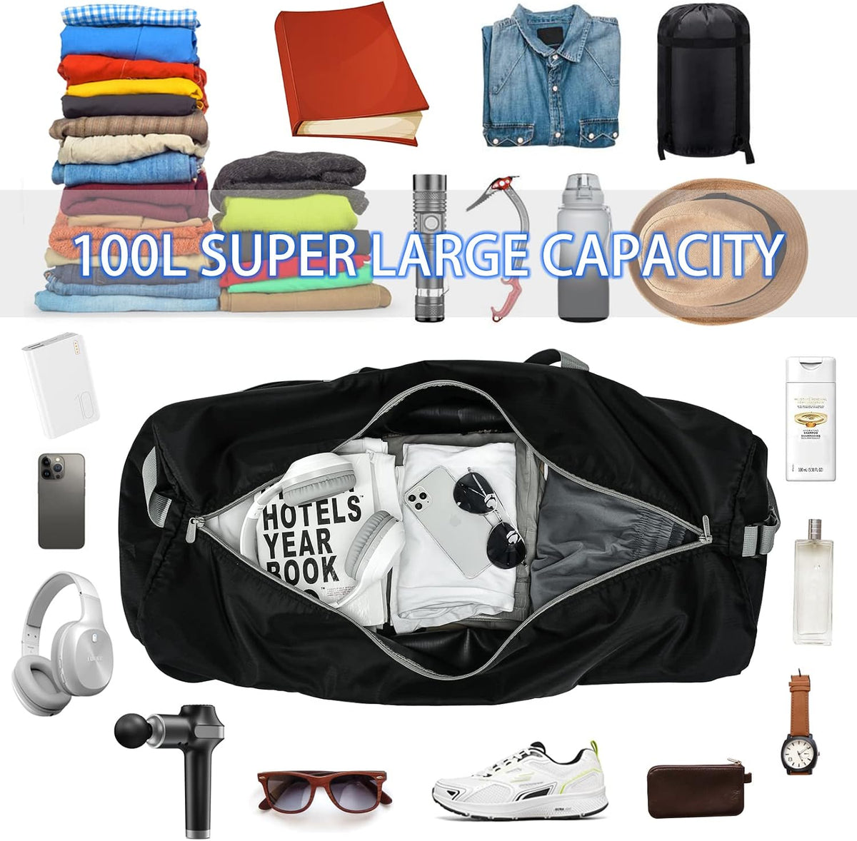 IFARADAY travel duffel bag padded shoulder strap detail