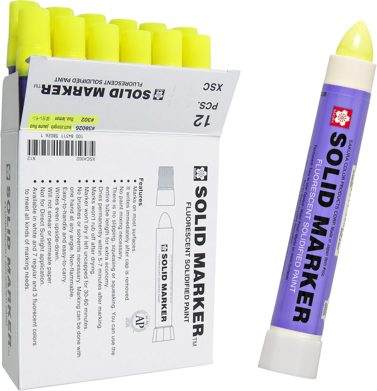 Sakura Solid Paint Markers, Fluorescent Pink, 12 Pack | Permanent Pens for Wood, Glass, and Window, Marks Any Surface at Any Angle, Waterproof, Fast Drying, Non-Toxic - Image 12