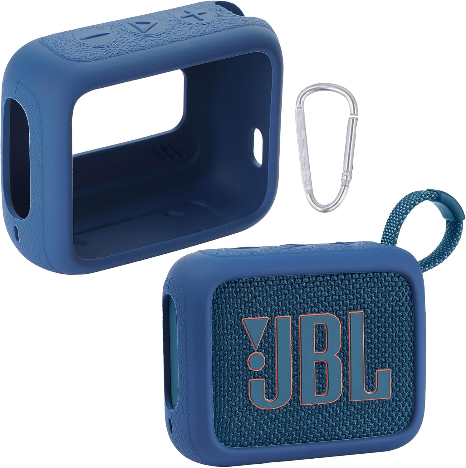 Co2CREA silicone cover case for JBL Go 4 speaker front view showing precision button cutouts