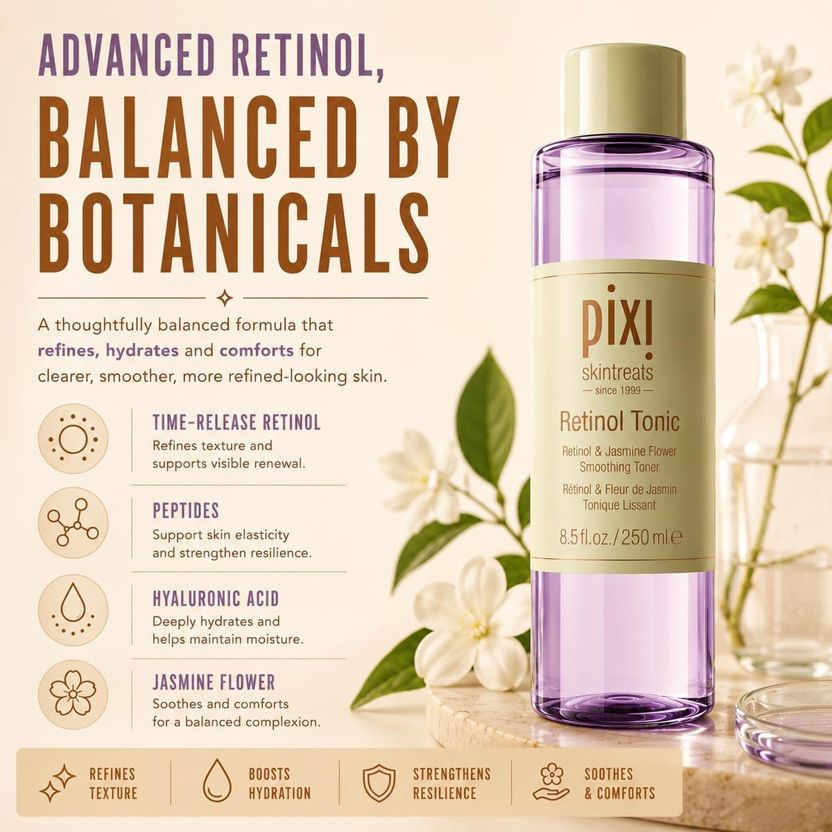 Pixi Retinol Tonic bottle with product details visible