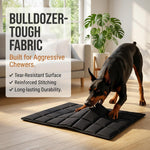 Outdoor setup of Drounphi tough chew proof dog bed mat