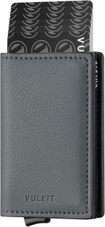 VULKIT Credit Card Holder RFID Blocking Leather Automatic Pop Up Wallet Aluminum Pocket Business Card Case - Image 10