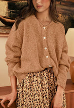 PRETTYGARDEN ribbed knit winter coat back view