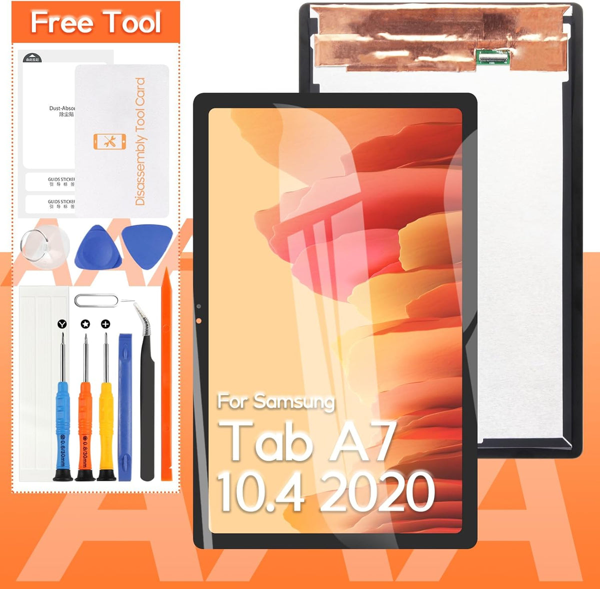 Thirdpole Samsung Galaxy Tab A7 screen replacement front view display assembly