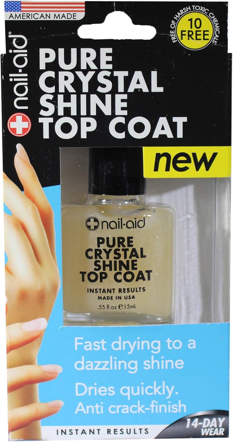 Nail-Aid Pure Crystal Shine Top Coat front view bottle authentic beauty product