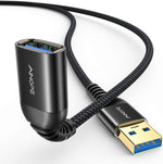 AINOPE 2 Pack USB Extensions Cable High Speed USB 3.0 Extension Cord Type A Male to Female Sturdy Braided Material Fast Data Transfer Compatible with USB Keyboard,Mouse,Flash Drive,Grey,1.5FT+1.5FT - Image 9