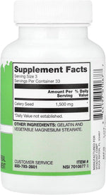Vitacost Celery Seed supplement label and potency details